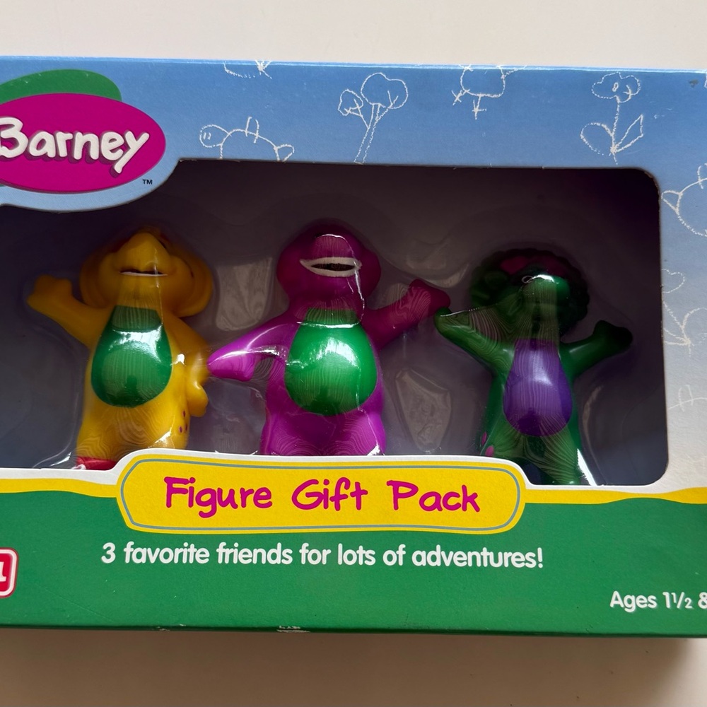 Playskool Vintage Barney & Friends Figure Gift Pack ~ New Sealed ~ Collectible!